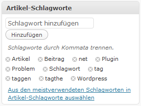 Automatisch ermittelte Tags mit tagthe.net